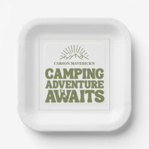 Assiettes En Carton Joyeux Anniversaire Garçon Happy Camper