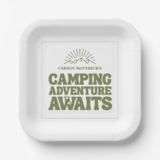 Assiettes En Carton Joyeux Anniversaire Garçon Happy Camper