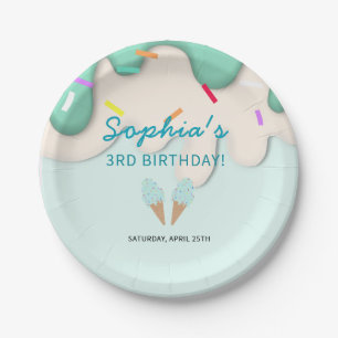 Assiettes En Carton Joyeux Anniversaire Glace Sucrée