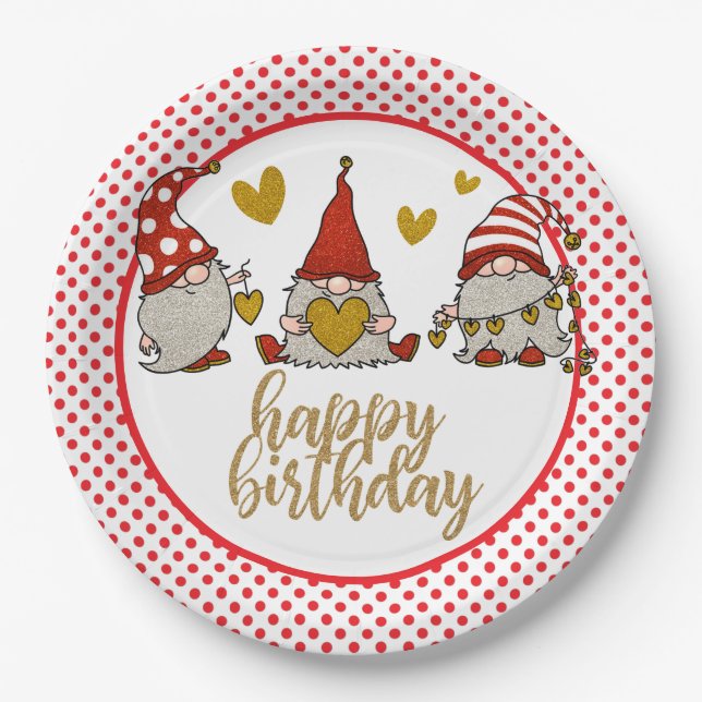 Assiettes En Carton Joyeux Anniversaire Gomes Plaque en papier (Devant)