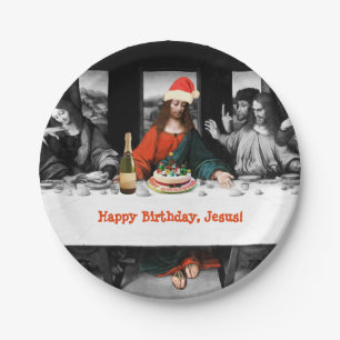 Assiettes En Carton Joyeux anniversaire, Jésus ! Noël drôle