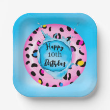 Joyeux anniversaire Leopard Float Splash âge perso