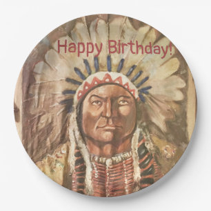 Assiettes En Carton Joyeux Anniversaire Masculine assis Bull