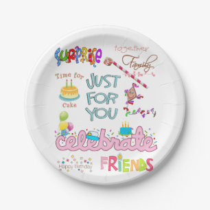 Assiettes En Carton Joyeux Anniversaire Papier Plaques Amis Famille