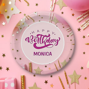 Assiettes En Carton Joyeux Anniversaire Personnalisé PRETTY