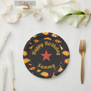 Assiettes En Carton Joyeux Anniversaire Poisson Tropical