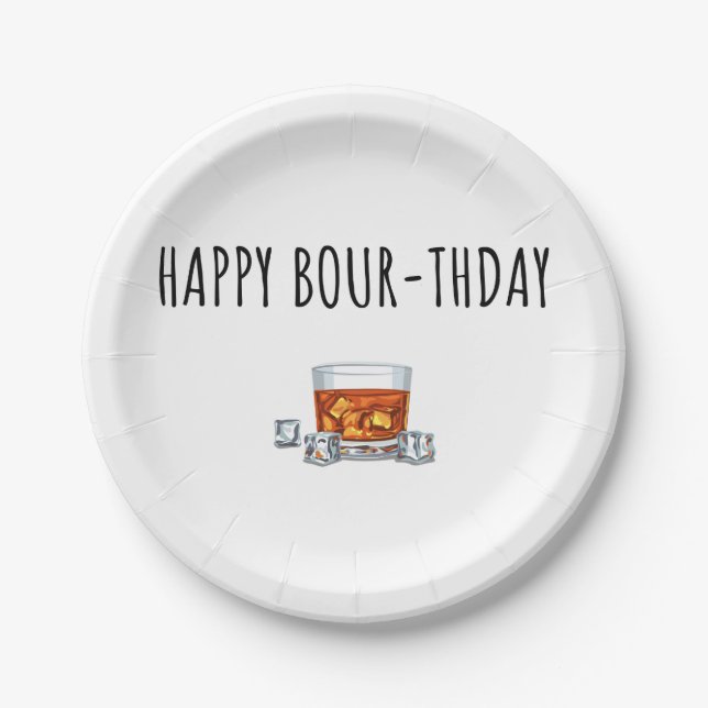 Assiettes En Carton Joyeux anniversaire pour Bourbon Lover (Devant)