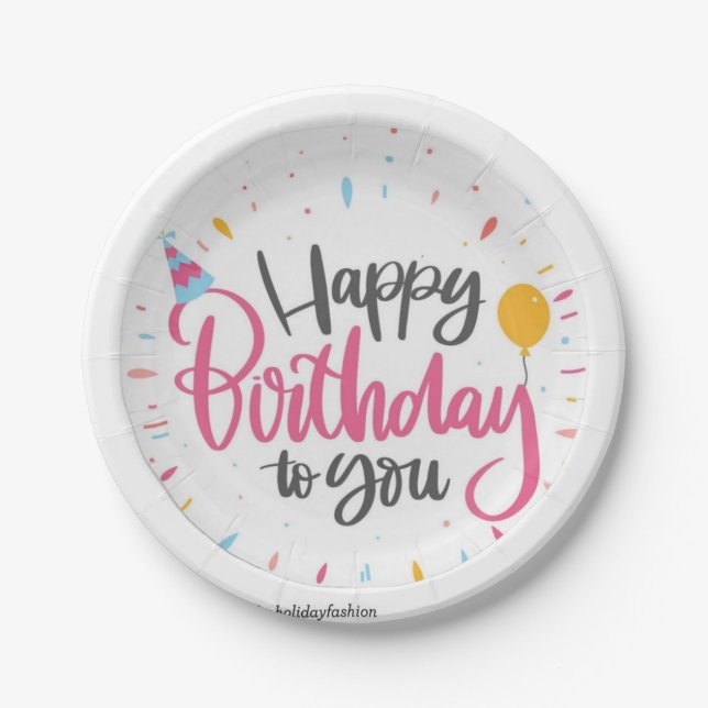 Assiettes En Carton Joyeux anniversaire pour vous (Devant)