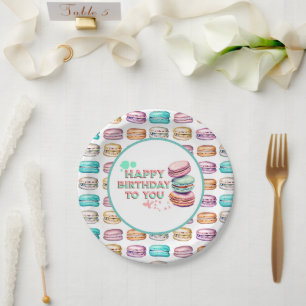 Assiettes En Carton Joyeux Anniversaire Pour Vous   Macaron