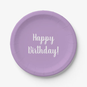 Assiettes En Carton Joyeux anniversaire Purple Lilac fête d'anniversai