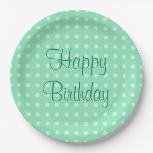 Assiettes En Carton Joyeux Anniversaire Texte Points Rustique Polka Ve