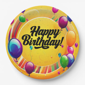 Assiettes En Carton Joyeux Anniversaire Vibrant