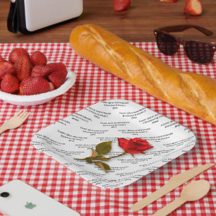Assiettes En Carton Joyeux anniversaire Votre Motif de texte rose