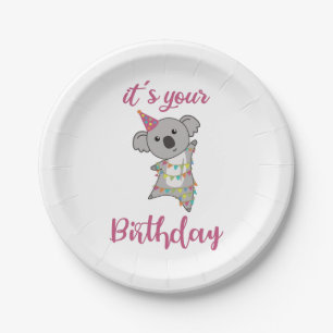 Assiettes En Carton Joyeux Anniversaire Vous Souhaite Koala de mignons