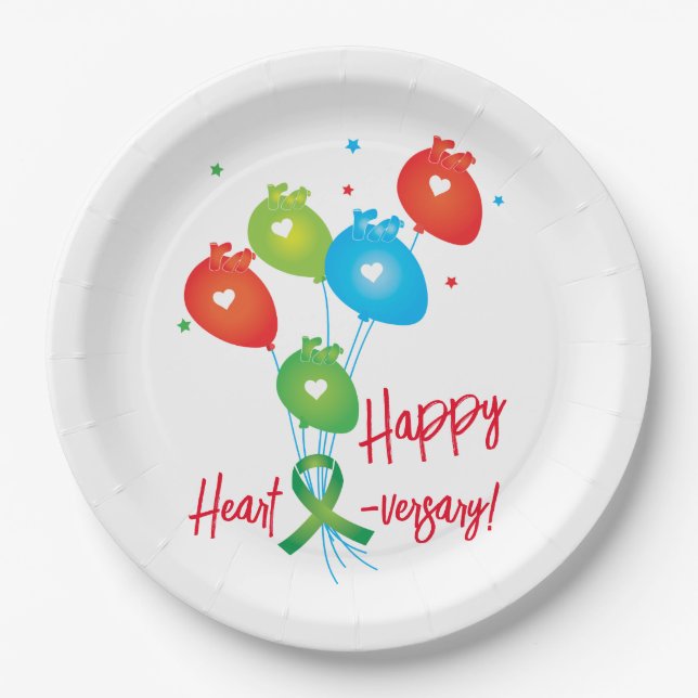 Assiettes En Carton Joyeux Ballons Coeur versary (Devant)