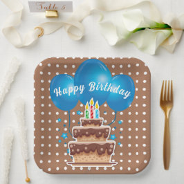 Assiettes En Carton Joyeux Ballons d'anniversaire