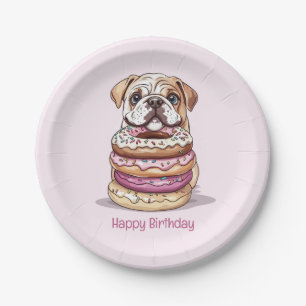Assiettes En Carton Joyeux Bulldogs anglais