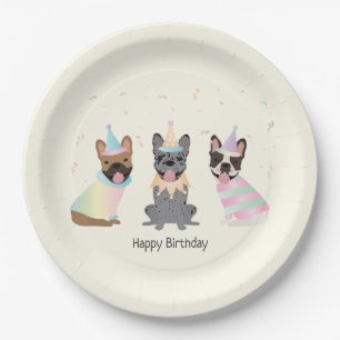 Assiettes En Carton Joyeux Bulldogs français