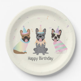 Assiettes En Carton Joyeux Bulldogs français