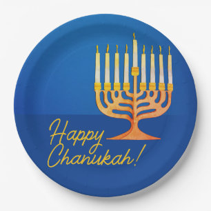 Assiettes En Carton Joyeux Chanoukah ! Menorah