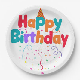 Assiettes En Carton Joyeux Confetti anniversaire
