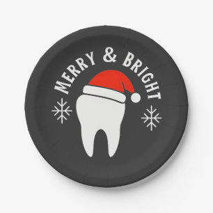 Assiettes En Carton Joyeux et brillant dentiste dentaire Noël