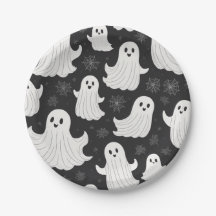 Joyeux Fantôme d'Halloween noir et blanc