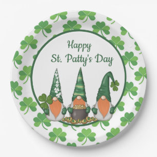Assiettes En Carton Joyeux Gnomes du jour de St. Patty