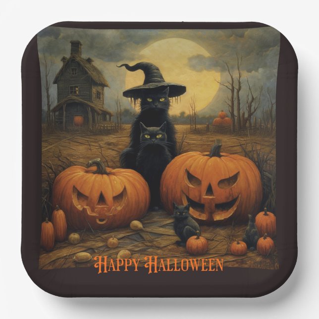 Assiettes En Carton Joyeux Halloween (Recto)