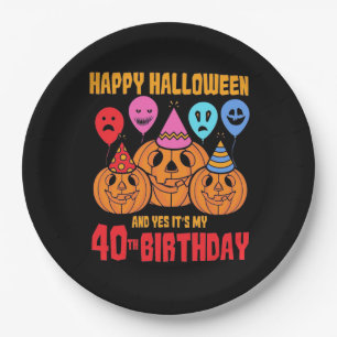 Assiettes En Carton Joyeux Halloween 40e anniversaire
