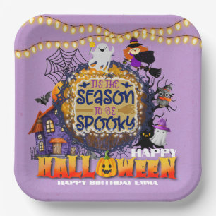 Assiettes En Carton Joyeux Halloween C'est la saison effrayante de cél