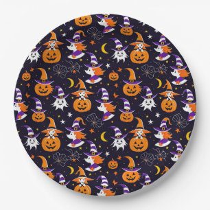 Assiettes En Carton Joyeux Halloween Citrouille