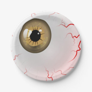 Assiettes En Carton Joyeux Halloween ! Eyeball Brown éffrayant