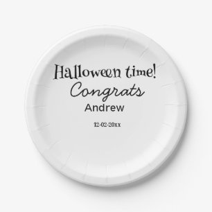 Assiettes En Carton Joyeux Halloween félicitations nom date année dipl