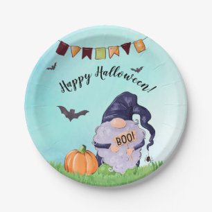 Assiettes En Carton Joyeux Halloween Gnome Whimsical