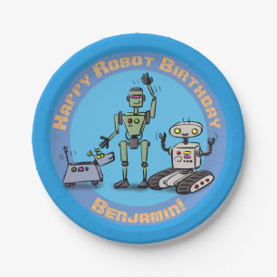 Assiettes En Carton Joyeux joli joli joli dessin de robots