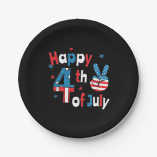 Assiettes En Carton Joyeux Jour de l'Indépendance 4 juillet