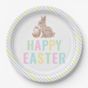 Assiettes En Carton Joyeux Lapin de Pâques