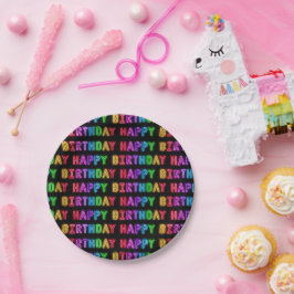 Assiettes En Carton Joyeux Motif d'anniversaire