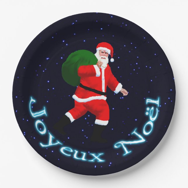 Assiettes En Carton Joyeux Noё l - Père Noël (Devant)