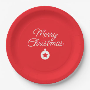 Assiettes En Carton Joyeux Noël classique unique minimaliste simple