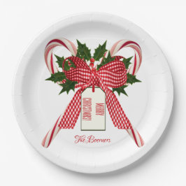 Assiettes En Carton Joyeux Noël de Nom Sucres de canne