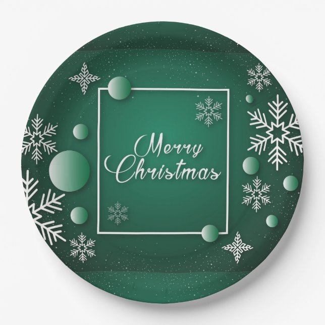 Assiettes En Carton Joyeux Noël Festif vacances Conception cadeau (Devant)