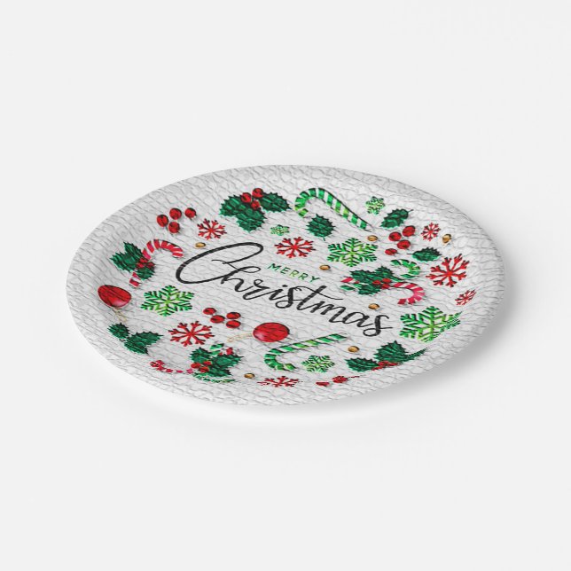 Assiettes En Carton Joyeux Noël Fête Conception (Angle)