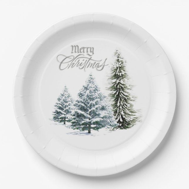 Assiettes En Carton Joyeux Noël Fête Plaques en papier (Devant)