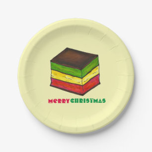 Assiettes En Carton Joyeux Noël Italien Arc en Ciel Sept Couches Cooki