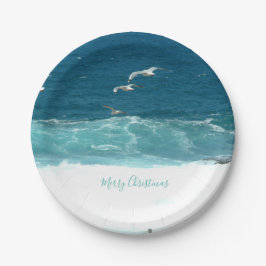 Assiettes En Carton Joyeux Noël Ocean Waves Plaques en papier