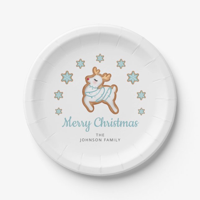Assiettes En Carton Joyeux Noël Reindeer (Devant)