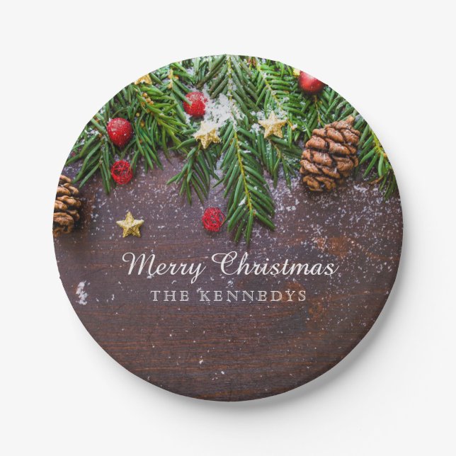 Assiettes En Carton Joyeux Noël Russe personnalisé (Devant)