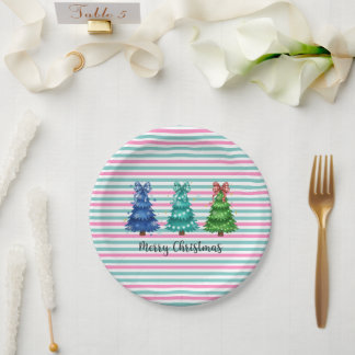 Assiettes En Carton Joyeux Noël Trio Arbre
